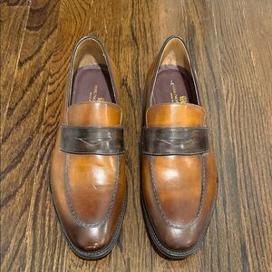 Bruno Magli Men's Tan and Brown Leather Loafer — Made In Italy — 10.5